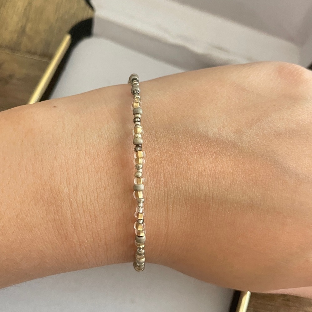 Beaded sterling silver bracelet